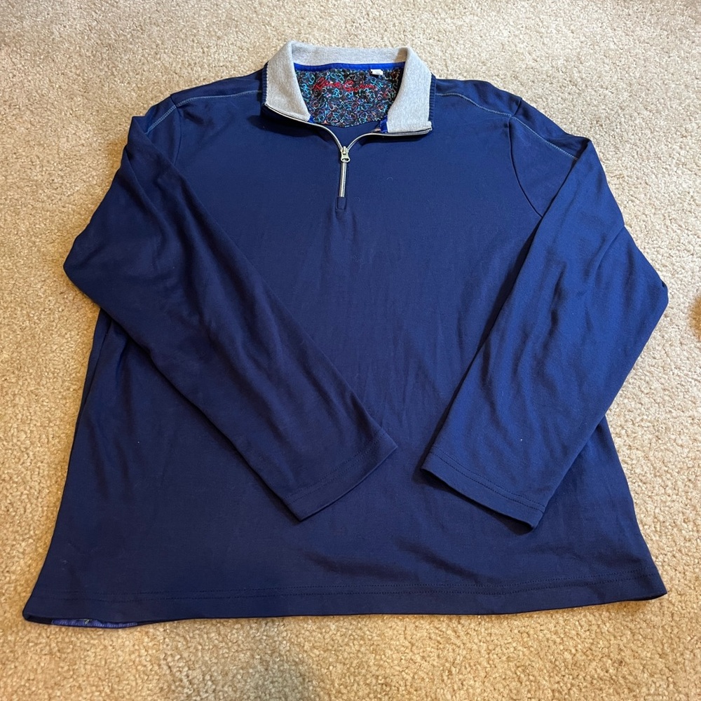 Women’s Robert Graham Quarter Zip 2XL Navy Blue collar Golf Tennis